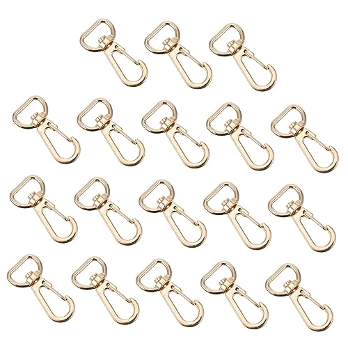 MUELODSIC 20 Stück Drehbare Karabinerhaken Multifunktionale Bag Buckles für Taschen Schlüsselanhänger und DIY Projekte Robuste und Tragbare Beschläge Gold von MUELODSIC