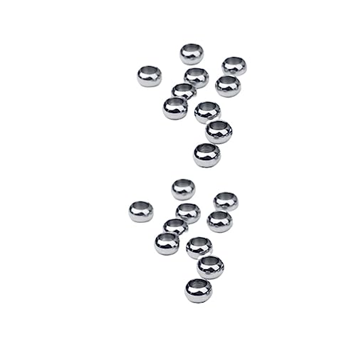 MUELODSIC 20 Stück Edelstahlperlen Durchmesser Runde Spacerperlen für DIY Schmuckherstellung Armband Halskette Ohrringe Silber Loch MUELODSIC 20 Stück Edelstahlperlen Durchmesser Runde Spacerperlen für DIY Schmuckherstellung Armband Halskette Ohrringe Silber Loch von MUELODSIC
