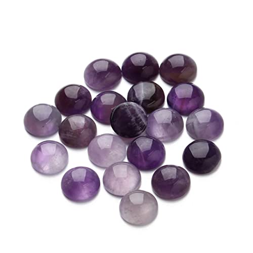 MUELODSIC 20 Stück Lila Glas Cabochons Flacher Boden Schmucksteine DIY Basteln Zubehör für Uhr Schmuckdekoration und Kreative Handarbeiten von MUELODSIC