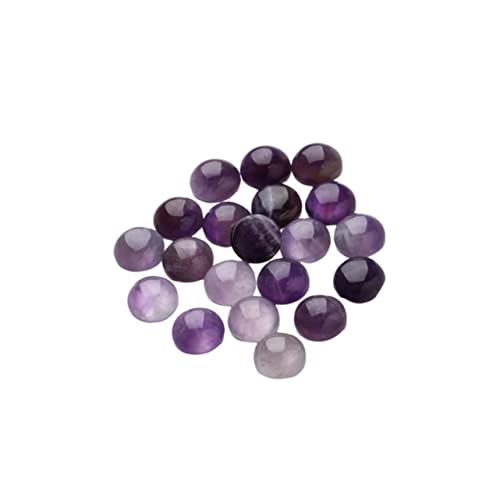 MUELODSIC 20 Stück Lila Kristall Cabochons Rund Glas Edelstein Flache Rückseite für DIY Schmuckherstellung Zeitstein Bastelbedarf Schmuck Accessoires von MUELODSIC