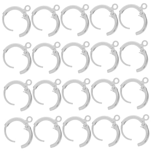 MUELODSIC 20 Stück Ohrclips Ohrschnallen Ohrringe Runde Ohrringhaken Befunde Zur Schmuckherstellung DIY Ohrringherstellungszubehör Schmuckherstellungsbefunde Ohrring von MUELODSIC
