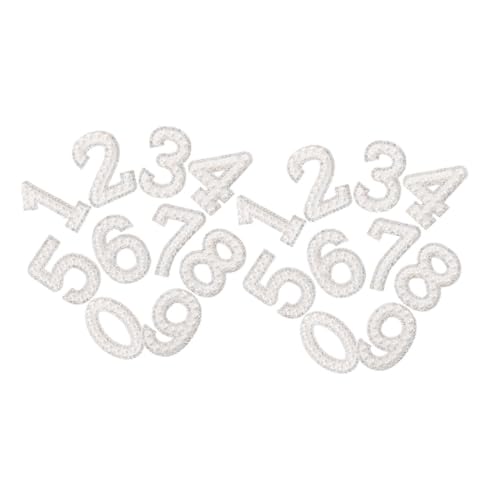 MUELODSIC 20 Stück Teiliges Aufbügelbare Zahlen Patches mit Strass und Perlen Langlebige nicht Gewebte DIY Kleidung Applikationen für Mäntel Schuhe Taschen Eleganter Glitzer Schmuck für von MUELODSIC