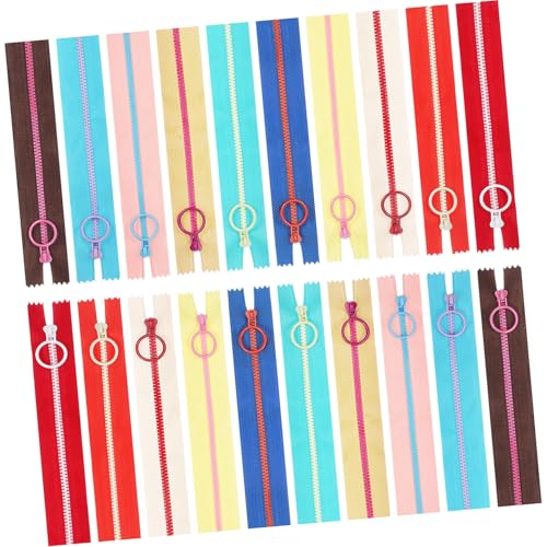 MUELODSIC 20 Stück Teiliges Bunte Resin Reißverschlüsse mit Lifting Ringen für Taschen Kleidung Nähen Handwerk Zubehör Vielseitig Einsetzbar von MUELODSIC