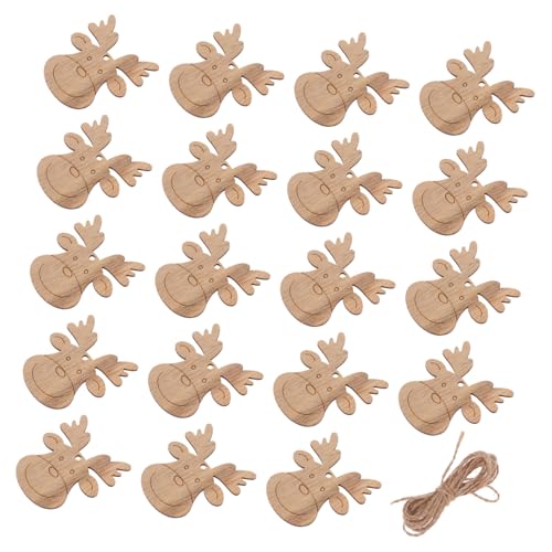 MUELODSIC 20 Stück Teiliges DIY Holzanhänger Rentierkopf für Weihnachtsbaumschmuck Natürliche Unbemalte Holzteile mit Aufhängeloch Kreative Bastelarbeiten für Eltern als Festliche Dekoration MUELODSIC 20 Stück Teiliges DIY Holzanhänger Rentierkopf für Weihnachtsbaumschmuck Natürliche Unbemalte Holzteile mit Aufhängeloch Kreative Bastelarbeiten für Eltern als Festliche Dekoration von MUELODSIC