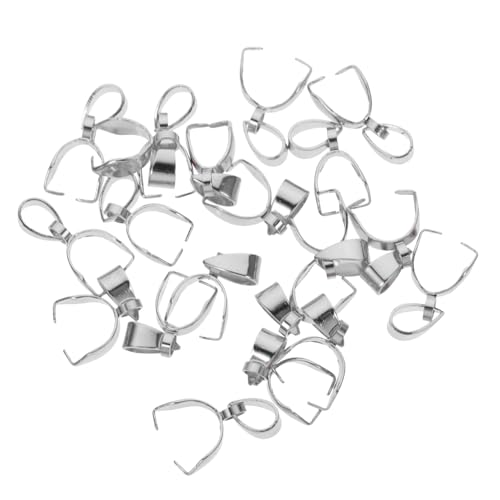 MUELODSIC 20 Stück Teiliges Edelstahl Schmuckanhänger Kettenverbinder DIY Schmuck Clip Anhänger Verschluss für Halsketten Armbänder Basteln Silber Mittelgroß Langlebig von MUELODSIC