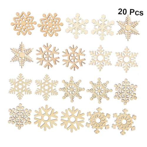 MUELODSIC 20 Stück Teiliges Holz Schneeflocken Anhänger für DIY Basteln Natürliche Holzteile mit Feiner Aussparung Glatte Oberfläche Langlebig und Vielseitig für Weihnachtsdeko Party und MUELODSIC 20 Stück Teiliges Holz Schneeflocken Anhänger für DIY Basteln Natürliche Holzteile mit Feiner Aussparung Glatte Oberfläche Langlebig und Vielseitig für Weihnachtsdeko Party und von MUELODSIC