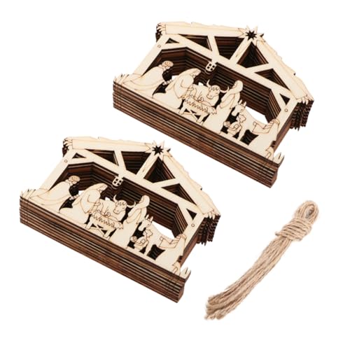 MUELODSIC 20 Stück Teiliges Holz dekorationsset für Weihnachten Hängende Christliche Krippenszene Robuste Holzornamente in Hausform Beige Vielseitig Verwendbar als Baumschmuck und Türdeko MUELODSIC 20 Stück Teiliges Holz dekorationsset für Weihnachten Hängende Christliche Krippenszene Robuste Holzornamente in Hausform Beige Vielseitig Verwendbar als Baumschmuck und Türdeko von MUELODSIC