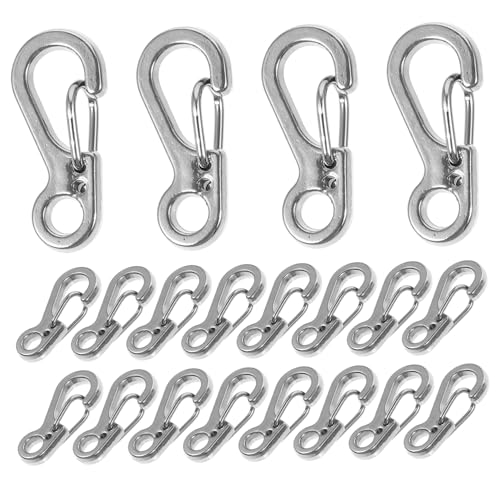 MUELODSIC 20 Stück Teiliges Mini Karabiner Clips aus Robustem Zinklegierung Federbelasteter Schnappverschluss für Schmuck Wie Halsketten Armbänder Schlüsselanhänger Klein und Vielseitig MUELODSIC 20 Stück Teiliges Mini Karabiner Clips aus Robustem Zinklegierung Federbelasteter Schnappverschluss für Schmuck Wie Halsketten Armbänder Schlüsselanhänger Klein und Vielseitig von MUELODSIC
