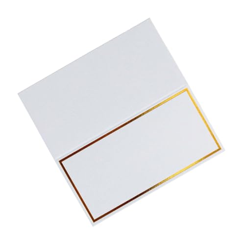 MUELODSIC 20 Stück Teiliges Tischkarten Platzkarten aus Hochwertigem Papier mit Stereoskopischem Heißpräge rand in Weiß und Gold Elegant für Hochzeit Party Restaurant und Festliche Anlässe von MUELODSIC