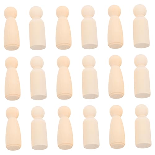 MUELODSIC 20 Stück Teiliges Unfinished Peg Dolls Naturbelassenem Holz Große Handbemalbare Puppenkörper für DIY Handpuppen Bastelset Kreativität und Feinmotorik von MUELODSIC