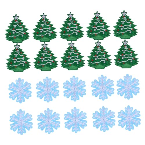MUELODSIC 20 Stück Teiliges Weihnachtsapplikationen mit Bestickten Schneeflocken und Weihnachtsbaum Patches Langlebig Vielseitig für Kleidung Taschen Hüte zum Aufbügeln oder Nähen DIY MUELODSIC 20 Stück Teiliges Weihnachtsapplikationen mit Bestickten Schneeflocken und Weihnachtsbaum Patches Langlebig Vielseitig für Kleidung Taschen Hüte zum Aufbügeln oder Nähen DIY von MUELODSIC