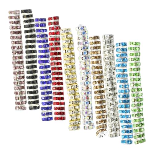 MUELODSIC 200 Stück Glasperlen Spacer Perlen Bunte Facettierte Schmuckperlen für Armband Basteln Erwachsene DIY Schmuckherstellung Zubehör von MUELODSIC