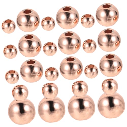 MUELODSIC 200 Stück Kupfer Perlen Runde Spacer Beads Metall Schmuckperlen DIY Armband Halskette Zubehör Multifunktional Für Schmuckherstellung Basteln von MUELODSIC