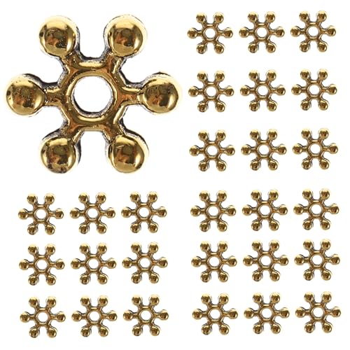 MUELODSIC 200 Stück Vintage Legierung Schneeflocken Spacer Beads für DIY Schmuckherstellung Lose Perlen für und Armbänder Glänzende und Leichte Bastelzubehörteile MUELODSIC 200 Stück Vintage Legierung Schneeflocken Spacer Beads für DIY Schmuckherstellung Lose Perlen für und Armbänder Glänzende und Leichte Bastelzubehörteile von MUELODSIC