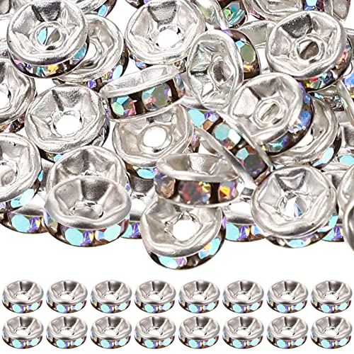 MUELODSIC 200Stücke DIY Handgefertigte Rondelle Spacer Perlen Legierung mit Strass für Schmuckherstellung Ab Farbe für Armbänder und Bastelprojekte MUELODSIC 200Stücke DIY Handgefertigte Rondelle Spacer Perlen Legierung mit Strass für Schmuckherstellung Ab Farbe für Armbänder und Bastelprojekte von MUELODSIC