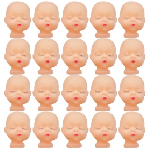MUELODSIC 20Stücke Puppenköpfe Vinyl DIY Dekoration für Schlüsselanhänger Spielzeugköpfe Zubehör für Bastelprojekte und Puppenaccessoires von MUELODSIC
