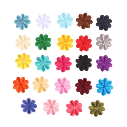 MUELODSIC 24 Stück Teiliges Bestickte Sonnenblumen Patches zum Aufnähen und Aufbügeln Bunte Applikationen für Kleidung Jeans Hüte Taschen DIY Dekoration Strapazierfähige Stoffaufnäher von MUELODSIC