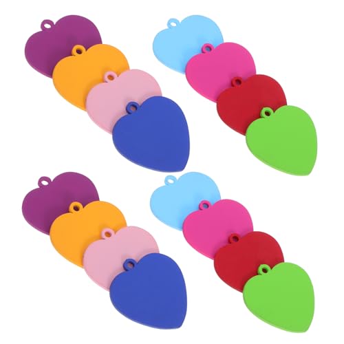 MUELODSIC 24 Stück Teiliges Bunte Herz Hundemarken Anhänger Flache Metall Dog Tags zum Gravieren Blanko Stempelanhänger für Halsketten Haustier Namensschilder zum DIY Schmuckherstellung MUELODSIC 24 Stück Teiliges Bunte Herz Hundemarken Anhänger Flache Metall Dog Tags zum Gravieren Blanko Stempelanhänger für Halsketten Haustier Namensschilder zum DIY Schmuckherstellung von MUELODSIC