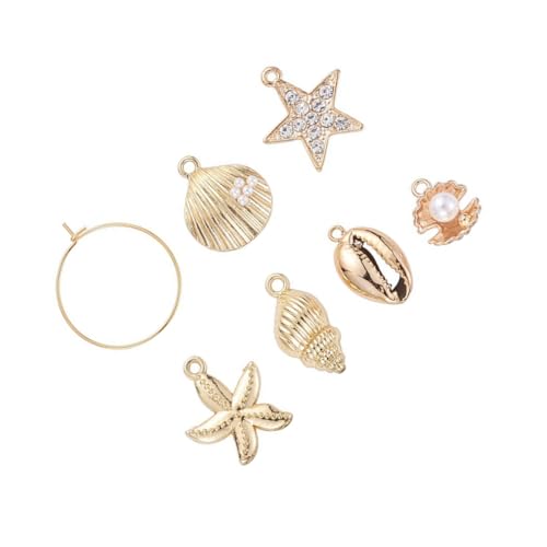 MUELODSIC 24 Stück Teiliges DIY Ohrschmuck Zubehör mit Meerjungfrauen anhängern Goldfarbene Legierung Loop Ohrhänger Kreative Muschel Meeresmotive für Individuelle Ohrschmuckgestaltung MUELODSIC 24 Stück Teiliges DIY Ohrschmuck Zubehör mit Meerjungfrauen anhängern Goldfarbene Legierung Loop Ohrhänger Kreative Muschel Meeresmotive für Individuelle Ohrschmuckgestaltung von MUELODSIC