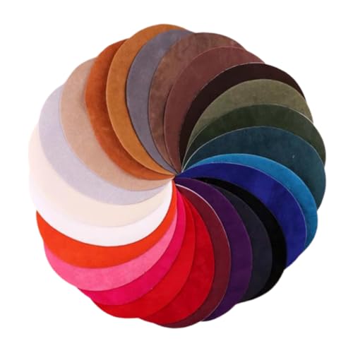 MUELODSIC 25 Stück Teiliges Set Wildlederstoff Patches für Bekleidungsreparatur Ovale Aufbügel Patches für Pullover Hemden Jacken und Hosen DIY Applikationen und Dekorationen von MUELODSIC