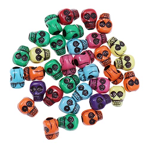 MUELODSIC 250Stücke Skull Head Beads For DIY Jewelry Making Craft Supplies For Halloween Decorations And Accessories von MUELODSIC