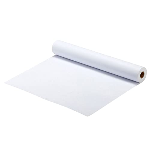 MUELODSIC 25M Weiße Zeichenpapierrolle für Malpapierrolle Geeignet für Aquarell Bleistifte Kreiden und Ph Neutral und Säurefrei von MUELODSIC