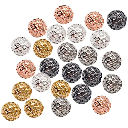 MUELODSIC 25Stücke Spacer Perlen DIY Schmuckperlen für Armbänder Ohrringe und Halsketten mit Farben Gunmetal Roségold von MUELODSIC