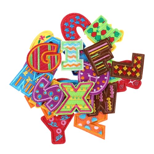 MUELODSIC 26 Stück Teiliges Buntes Buchstaben Aufbügeln Bestickte Textilaufnäher für Kleidung DIY Applikationen Selbstklebend Waschbar zum Reparieren und Personalisieren von Jacken Taschen MUELODSIC 26 Stück Teiliges Buntes Buchstaben Aufbügeln Bestickte Textilaufnäher für Kleidung DIY Applikationen Selbstklebend Waschbar zum Reparieren und Personalisieren von Jacken Taschen von MUELODSIC