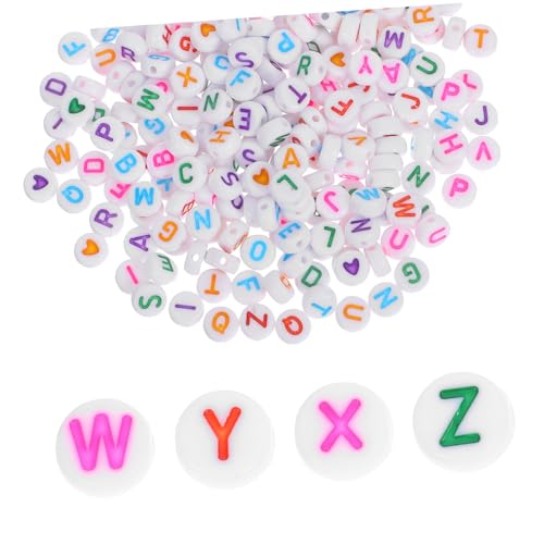 MUELODSIC 270 Runde Alphabet-perlen: Flache, Runde Alphabet-perlen Acryl Mit Herz-design – Dekorativer Buchstaben-anhänger Für Diy-armbänder, Schmuckherstellung Und Basteln MUELODSIC 270 Runde Alphabet-perlen: Flache, Runde Alphabet-perlen Acryl Mit Herz-design – Dekorativer Buchstaben-anhänger Für Diy-armbänder, Schmuckherstellung Und Basteln von MUELODSIC