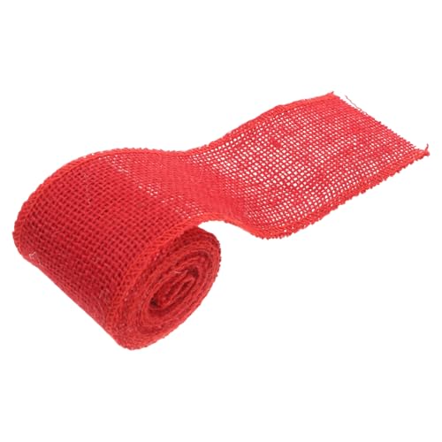 MUELODSIC 2M Rotes Jute Sackleinenband Breit Hochwertige Dekorationsrolle für Weihnachten und Kunsthandwerk Umweltfreundliches Material Vielseitig Einsetzbar MUELODSIC 2M Rotes Jute Sackleinenband Breit Hochwertige Dekorationsrolle für Weihnachten und Kunsthandwerk Umweltfreundliches Material Vielseitig Einsetzbar von MUELODSIC