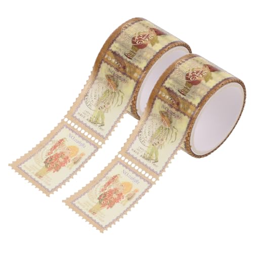 MUELODSIC 2Rollen Washi Tape Vintage Stempel Washi Bänder Dekorative Aufkleber für Scrapbooking Journaling und DIY Kunstprojekte Zufällige Muster für Notizbücher MUELODSIC 2Rollen Washi Tape Vintage Stempel Washi Bänder Dekorative Aufkleber für Scrapbooking Journaling und DIY Kunstprojekte Zufällige Muster für Notizbücher von MUELODSIC