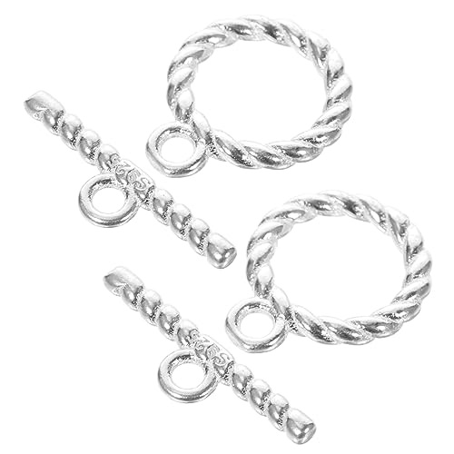 MUELODSIC 2Sätze Silberne Knebelverschlüsse DIY Armband und Halskettenverbinder Langlebig Leicht für Schmuckherstellung und Glänzend und Sicher von MUELODSIC