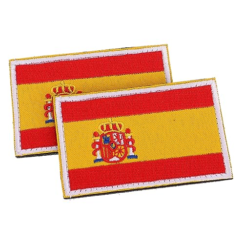 MUELODSIC 2Stücke Nationalflagge Stickerei Patches Selbstklebende Aufnäher für DIY Projekte für Kleidung Rucksäcke Hüte Hochwertigem Reparatur von MUELODSIC