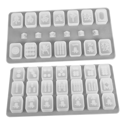 MUELODSIC 2stücke Silikon Mahjong Und Würfel Gießformen Für Epoxidharz Kunsthandwerk Vielseitige Silikonformen Für Kreative Projekte Kompatibel Mit Epoxidharz Und Uv-Harz von MUELODSIC