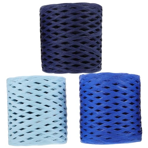 MUELODSIC 3 Rollen Farbiges Raffia Papierband Dekoratives Geschenkband Robustes Bastband aus Papier Vielseitig für Geschenkverpackung DIY Projekte Blumensträuße und Bastelarbeiten von MUELODSIC