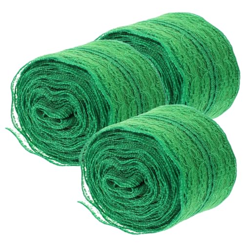 MUELODSIC 3 Rollen Spitzenborte ohne Elastizität Spitzenband in Grasgrün für DIY Kleidung Nähzubehör Dekorative Stoffbänder zum Basteln und Schneidern von MUELODSIC