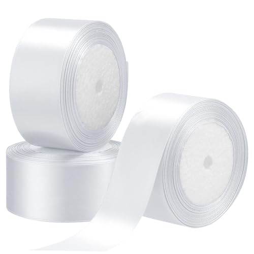MUELODSIC 3 Rollen verpackung Band Satinband dekorativ Gegenwärtig wickeln Band Weihnachten ein Sackleinenband groß Wickelband Geschenkbänder Bänder für Handwerk Polyester von MUELODSIC