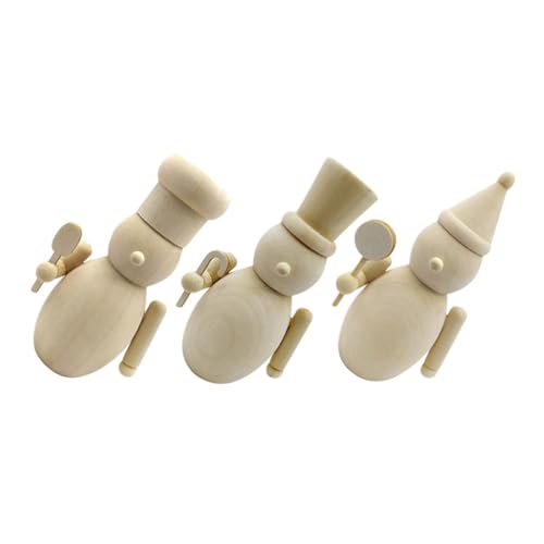 MUELODSIC 3 Stück Teiliges DIY Holz-krippenfigur- Unbehandelte Miniatur-figuren aus Holz zum Bemalen Traditionelle Weihnachtsdekoration Robuste Holzfiguren für kreative Aktivitäten und von MUELODSIC