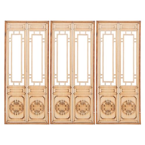 MUELODSIC 3 Stück Teiliges Miniatur Holz Doppeltür Modell Bewegliche Türen Chinesischer Stil für Puppenhaus Dekoration Diy Bemalbar Vielseitig für Heimdeko Modellbau und Spielspaß MUELODSIC 3 Stück Teiliges Miniatur Holz Doppeltür Modell Bewegliche Türen Chinesischer Stil für Puppenhaus Dekoration Diy Bemalbar Vielseitig für Heimdeko Modellbau und Spielspaß von MUELODSIC