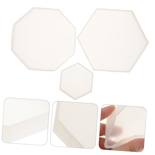MUELODSIC 3 Stück Teiliges Silikon Gießform für Epoxidharz Tablett Untersetzer Geometrisch DIY Desktop Deko Langlebig Glatt Einfach zu Reinigen für Kreative Bastelprojekte von MUELODSIC