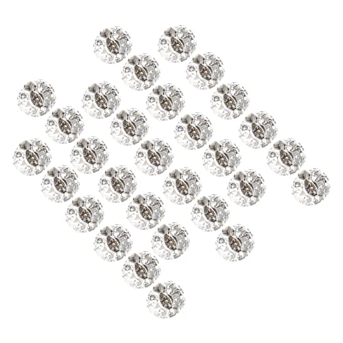 MUELODSIC 30 Stück Spacer Perlen mit Strass für Schmuckherstellung Silberne DIY Armbandperlen für Kreative Bastelprojekte MUELODSIC 30 Stück Spacer Perlen mit Strass für Schmuckherstellung Silberne DIY Armbandperlen für Kreative Bastelprojekte von MUELODSIC