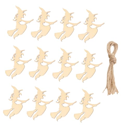 MUELODSIC 30 Stück Teiliges Halloween Holzscheiben mit Hexen Motiven DIY Bastelset für Bemalbare Holzanhänger als Kreative Hängedeko für Halloween Party und Festtagsdekoration MUELODSIC 30 Stück Teiliges Halloween Holzscheiben mit Hexen Motiven DIY Bastelset für Bemalbare Holzanhänger als Kreative Hängedeko für Halloween Party und Festtagsdekoration von MUELODSIC