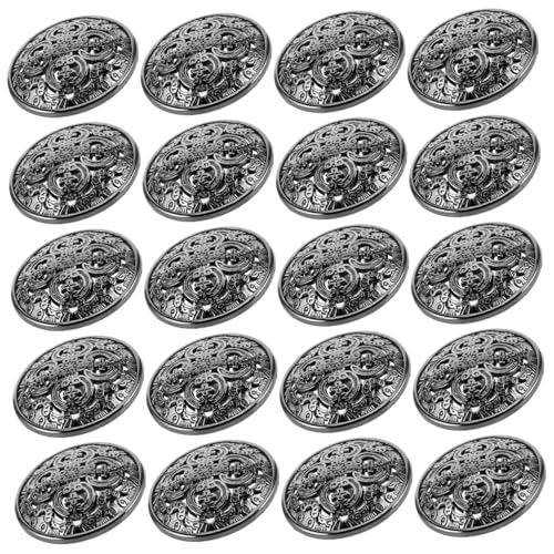 MUELODSIC 30 Stück Teiliges Metallknöpfe mit Filigranem Hohlraum Design Robuste Schwarze Zierknöpfe für Mäntel Jacken DIY Nähprojekte und Bekleidungsschließe von MUELODSIC