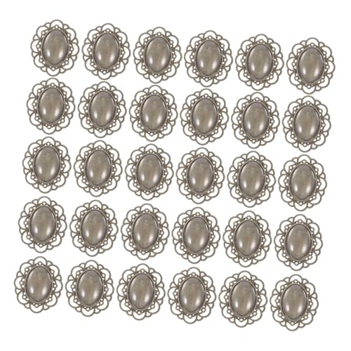 MUELODSIC 30 Stück Teiliges Retro Broschen Kupferlegierung mit Glasdomes Leere Broschenfassung für Kreative Schmuckherstellung DIY Broschen Zubehör für Basteln und Geschenkideen von MUELODSIC