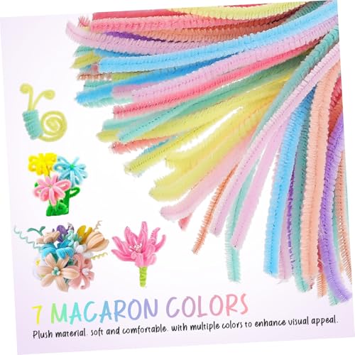 MUELODSIC 300 Stück Bastel pfeifenreiniger Dicke Weiche Chenille Stäbe in Macaron Farben Flauschige DIY Biegeplüsch Stäbe für Kreative Dekorationen und Handwerksprojekte von MUELODSIC