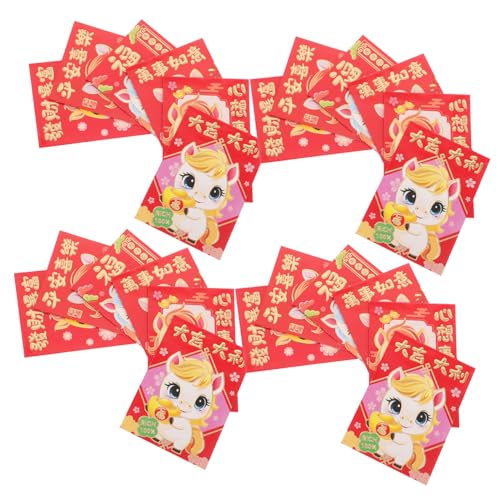 MUELODSIC 300 Stück Rote Umschläge Jahr Des Pferdes Chinesische Geldumschläge Hongbao für Lunar Frühjahrsfest und Geschenkübergabe mit Festlichem Pferdemotiv MUELODSIC 300 Stück Rote Umschläge Jahr Des Pferdes Chinesische Geldumschläge Hongbao für Lunar Frühjahrsfest und Geschenkübergabe mit Festlichem Pferdemotiv von MUELODSIC