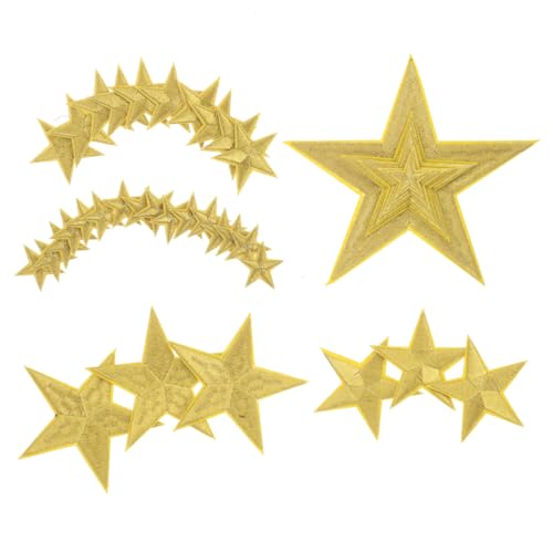 MUELODSIC 32 Stück Stern-aufnäher Zum Aufbügeln, Bestickte Kleine Diy-nähapplikationen, Reparaturflicken Für Kleidung, Taschen, Rucksäcke, Jacken, Jeans, Dekoration von MUELODSIC