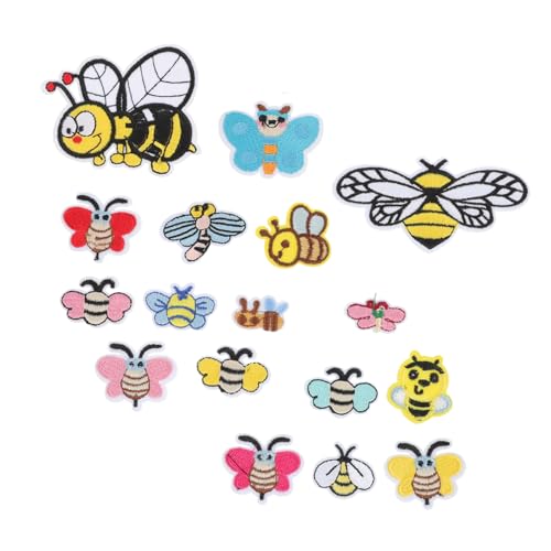 MUELODSIC 34 Stück Teiliges Bestickter Bienen Aufbügler und Nähapplikationen für Kleidung Taschen Hüte Jeans Niedliche Vielseitige DIY Patches zum Aufnähen und Aufbügeln für Textilfilz und von MUELODSIC