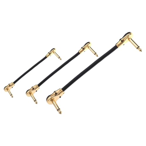 MUELODSIC 3Stücke Audioeffektorkabel mit Flachem Stecker für Gitarren und Instrumente Starkes Abschirmungsdesign Flexibles und Langlebiges von MUELODSIC