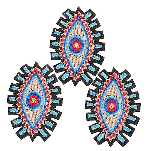 MUELODSIC 3Stücke Dekorative Eisenflecken für Hutflecken Schicke Augen Mustern zum Aufbügeln und Reparieren von Kleidung und Accessoires Vielseitig von MUELODSIC